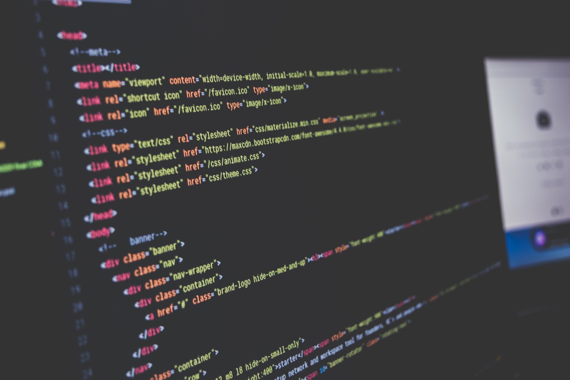 Bild von einem html quelltext