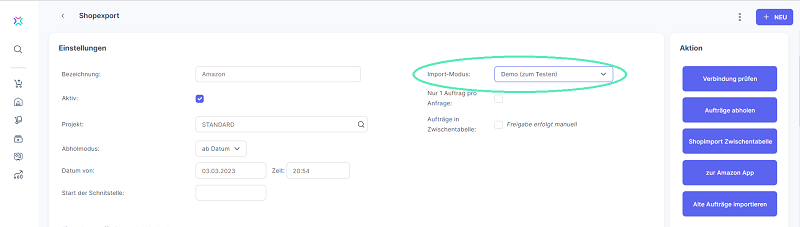 Xentral Amazon-Schnittstelle Einrichtung