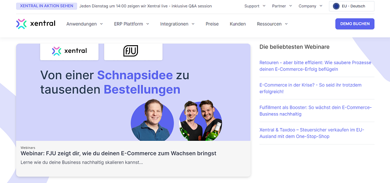 Xentral Schulungen Webinare