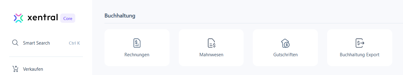 Xentral Buchhaltungsfunktionen