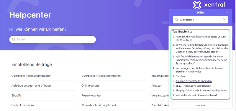 Xentral Helpdesk Helpcenter
