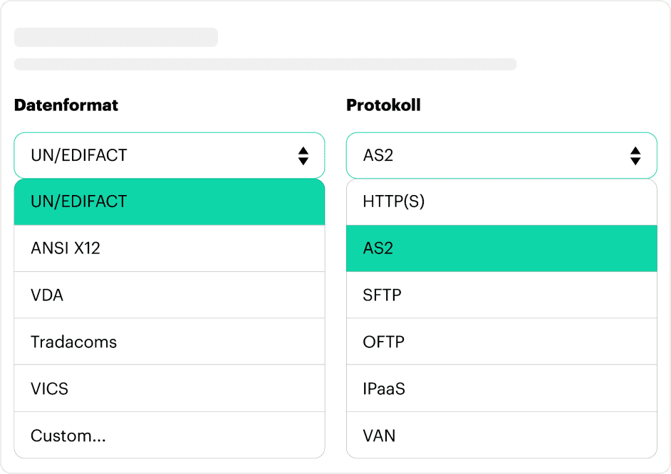 Übersicht der unterstützten Formate und Protokolle in Procuros